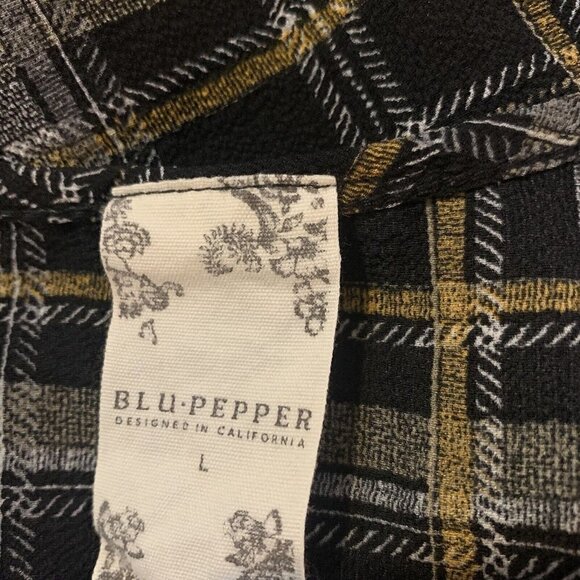 Blu Pepper. Size L. Pullover.  Balloon Sleeve. Blouson. Tie. B84. - Picture 6 of 6